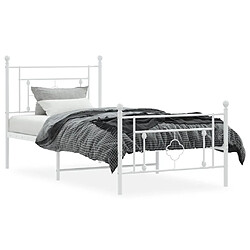 Avis Maison Chic Cadre/structure de lit métal et tête de lit + pied de lit pour adulte - Lit Moderne Chambre blanc 100x190cm -MN95766