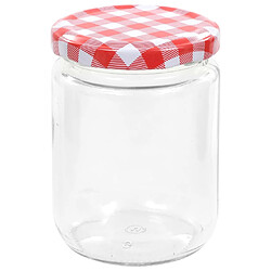 Avis vidaXL 48 pcs Pots à confiture Couvercle blanc et rouge Verre 230 ml