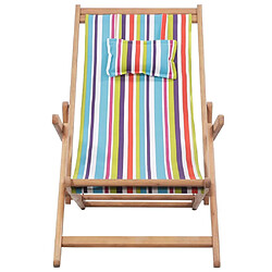 Maison Chic Chaise pliable de plage pour relaxTissu et cadre en bois Multicolore -GKD47366