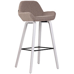 Non Tabouret de bar Newnan tissu 4 pieds structure blanc (chêne)