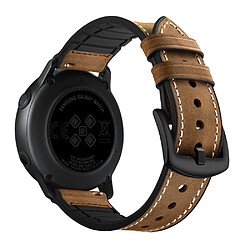 Bracelet en cuir véritable marron foncé pour votre Garmin Vivoactive 3/Vivomove HR