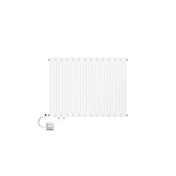 LuxeBath Radiateur à tubes raccord à gauche blanc 780x600 mm avec résistance digital 300W