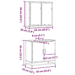 vidaXL Ensemble de meubles de salle de bain 2 pcs Sonoma gris pas cher