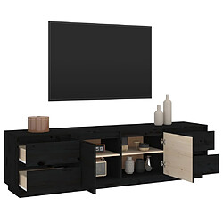 Acheter vidaXL Meuble TV Noir 176x37x47,5 cm Bois de pin massif