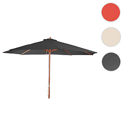 Mendler Parasol Florida, Parasol de jardin, Parasol de marché, Ø 3,5m polyester/bois 7kg ~ anthracite