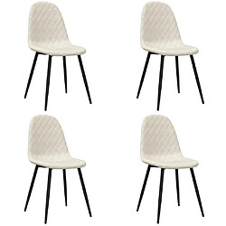 Maison Chic Lot de 4 Chaises à manger | Chaise de salle à manger cuisine crème velours -GKD10076