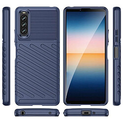 Acheter Htdmobiles Coque pour Sony Xperia 10 IV - housse etui silicone gel thunder + verre trempe - BLEU FONCE