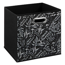 Avis Five Simply Smart Lot de 2 boites de rangement en tissu Botanical - 31x31x31cm - Noir