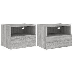 vidaXL Meubles TV muraux 2pcs sonoma gris 40x30x30cm bois d'ingénierie