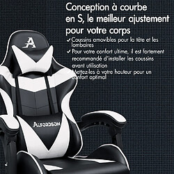 Acheter ALFORDSON Chaise de Jeu Siège de Bureau Repose-pieds Racing Siège en Cuir PU