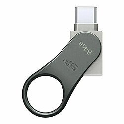 Silicon-Power Clé USB Silicon Power SP064GBUC3C80V1S 64 GB Noir titanium Argent 64 GB