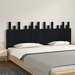 vidaXL Tête de lit murale Noir 204x3x80 cm Bois massif de pin