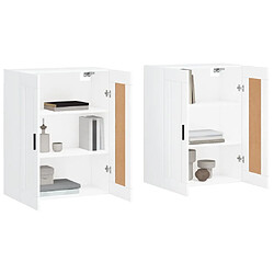 Avis Maison Chic Lot de 2 Armoires murales,Meuble de Rangement,Armoire Suspendue blanc bois d'ingénierie -MN54096