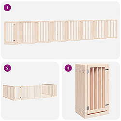 Acheter vidaXL Barrière pour chien porte pliable 15 panneaux bois de peuplier