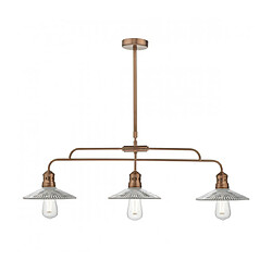 Luminaire Center Suspension Adeline cuivre et verre 3 ampoules