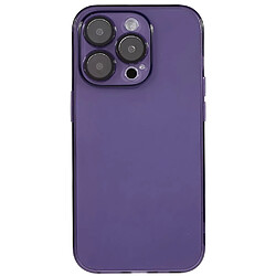 Coque en TPU anti-chute, ultra mince, anti-rayures, avec objectif de caméra pour votre iPhone 14 Pro - Violet transparent