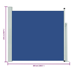 vidaXL Auvent latéral rétractable de patio 170x300 cm Bleu pas cher