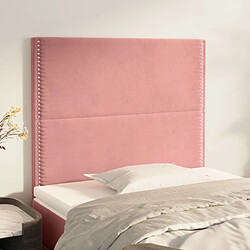 Maison Chic Lot de 2 Têtes de lit design pour chambre - Décoration de lit Rose 100x5x78/88 cm Velours -MN77946