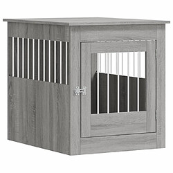 vidaXL Meuble de cage pour chiens sonoma gris 64,5x80x71 cm