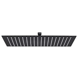 vidaXL Pomme de douche pluie Acier inoxydable 50x50 cm Carrée Noir