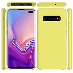 Coque en silicone liquide mou jaune pour votre Samsung Galaxy S10 Plus