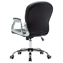 Helloshop26 Chaise fauteuil siège de bureau informatique étude pivotante similicuir noir 02_0024055 pas cher