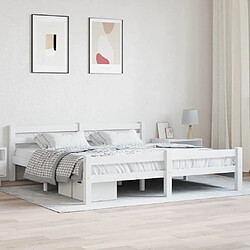 vidaXL Cadre de lit sans matelas blanc bois massif de pin 180x200 cm