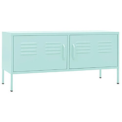 Maison Chic Meuble TV scandinave - Banc TV pour salon Vert menthe 105x35x50 cm Acier -MN82384