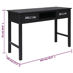 vidaXL Table console Noir 110x45x76 cm Bois pas cher