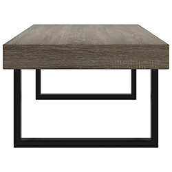 Avis vidaXL Table basse Gris et noir 120x60x40 cm MDF et fer