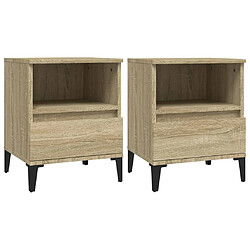 Maison Chic Lot de 2 Tables de chevet - Tables de Nuit Chêne sonoma 40x35x50 cm