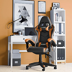 RATTANTREE Chaise de Gaming, fauteuil gaming, avec Lombaire&Appui-Tête Appui, chaise gamer, Ergonomique PU Cuir Chaise Bureau, fauteuil gamer, chaise bureau gaming, Dossier Inclinable à 155, Noir Orange pas cher