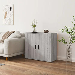 vidaXL Buffet Sonoma gris 80x33x70 cm Bois d'ingénierie