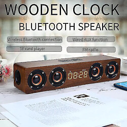 Universal Barbaire Sound Barbar en bois portable Bluetooth Théâtre sans fil Bassfm | Conférenciers portables (marron) pas cher