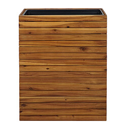 Avis Mendler Jardinière sur pied HWC-L21, bac à fleurs, carré 77x63x23cm Outdoor en bois d'acacia certifié MVG, brun