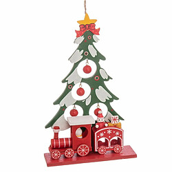 BigBuy Christmas Décorations de Noël Multicouleur Bois MDF Sapin de Noël 20 x 12 x 4 cm