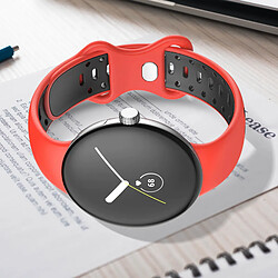 Acheter Avizar Bracelet pour Google Pixel Watch Silicone Bicolore Souple Rouge / Noir