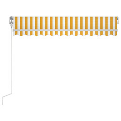 Acheter Maison Chic Auvent automatique | Store banne extérieur | Marquise capteur de vent et LED 300x250cm Jaune/blanc -MN85616