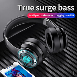 Universal Casque Bluetooth haute qualité, contrôle tactile, casque de musique sans fil, prise en charge de la carte TF