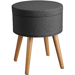 Helloshop26 Tabouret siège pouf avec coffre de rangement table basse MDF gris 08_0000310