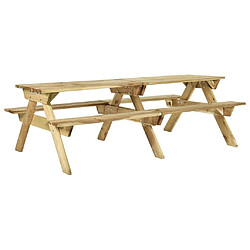 vidaXL Table de pique-nique et bancs 220x122x72cm Bois de pin imprégné