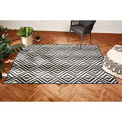 Atmosphera, Createur D'Interieur Tapis rectangulaire intérieur et extérieur Géométrique - 120 x 160 cm - Noir et blanc