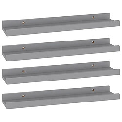 Maison Chic Lot de 4 Étagères murales,Étagère Rangement flottate Gris 40x9x3 cm -MN48662