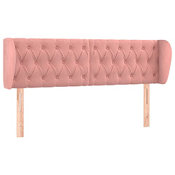 vidaXL Tête de lit avec oreilles Rose 147x23x78/88 cm Velours