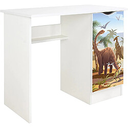 Leomark Bureau blanc avec étagère Roma /motif Dinosaures/