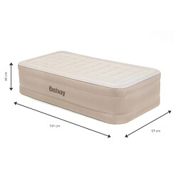 Acheter Lit Gonflable Individuel Bestway 191x97x46 cm Gonfleur Intégré Fortech Beige