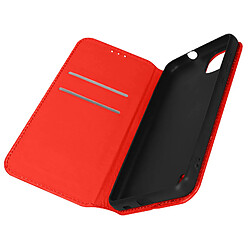 Avizar Housse Wiko Y82 Clapet Portefeuille Fonction Support Vidéo Rouge