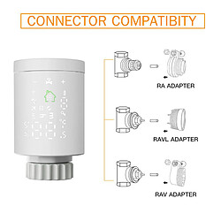 Acheter Robinet Thermostatique Radiateur Thermostat intelligent de radiateur Ecran Tactile LCD Rétroéclairé adaptateurs de valve RA RAVL RAV