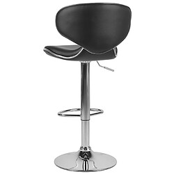 Beliani Tabouret rotatif Set de 2 Cuir PU Noir CONWAY pas cher