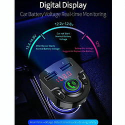 Lecteur MP3 Bluetooth pour voiture, charge rapide, transmetteur FM, Navigation vocale, détection de tension pas cher